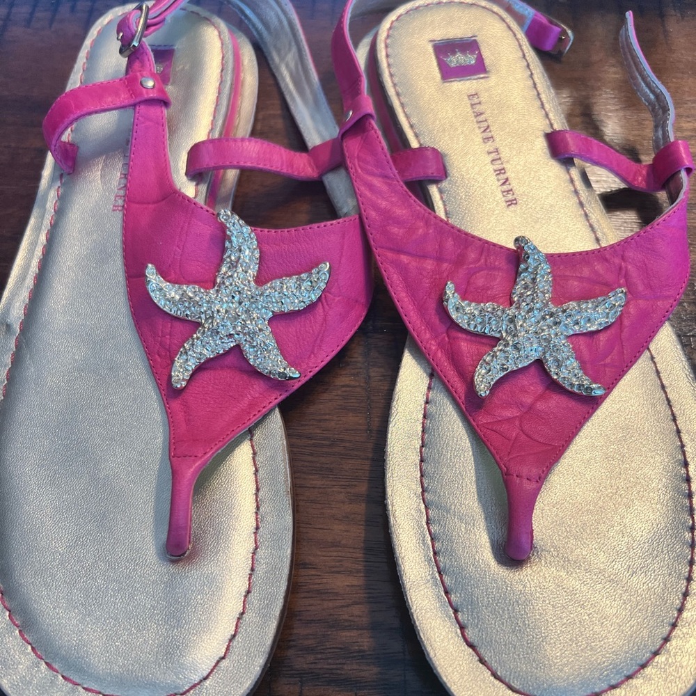 Elaine Turner pink starfish sandals